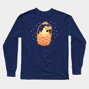 Cute little Duck on his basket Long Sleeve T-Shirt